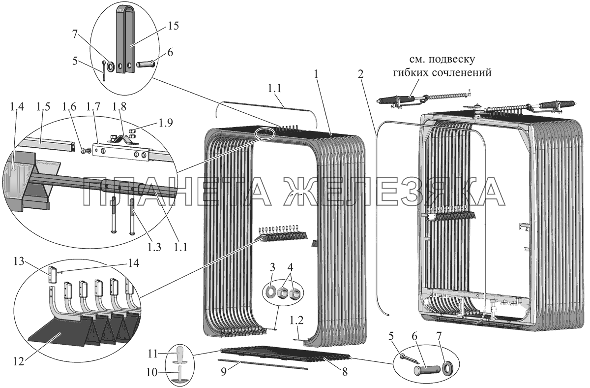 Установка гибких сочленений 105-5000062-20 МАЗ-105 (2011)