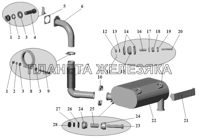 Установка системы выпуска отработавших газов 105-1200001-40 МАЗ-105 (2011)