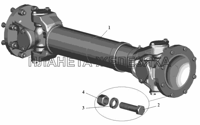 Установка карданного вала (до 2004 г.) МАЗ-105 (2011)