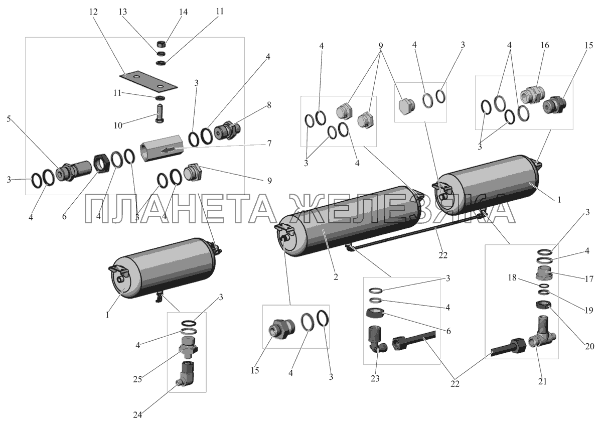 Блок ресиверов правый 105-351300 МАЗ-105 (2011)