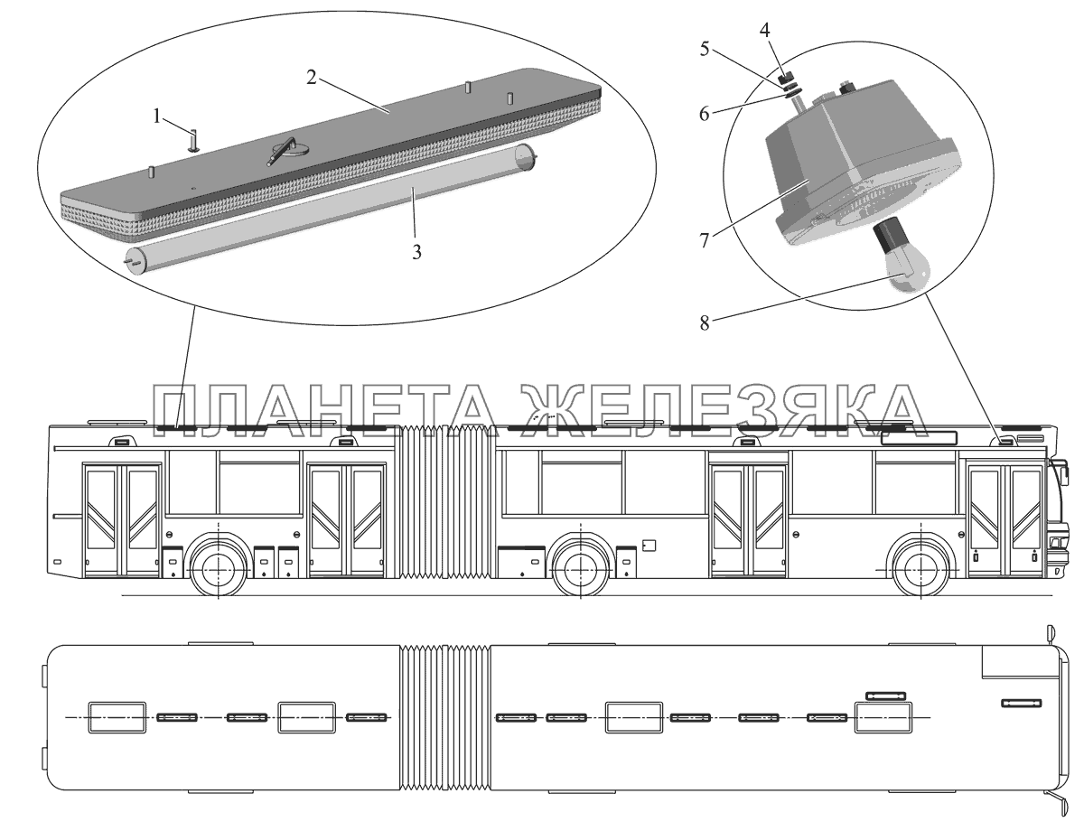 Установка внутренней светотехники МАЗ-105 (2011)