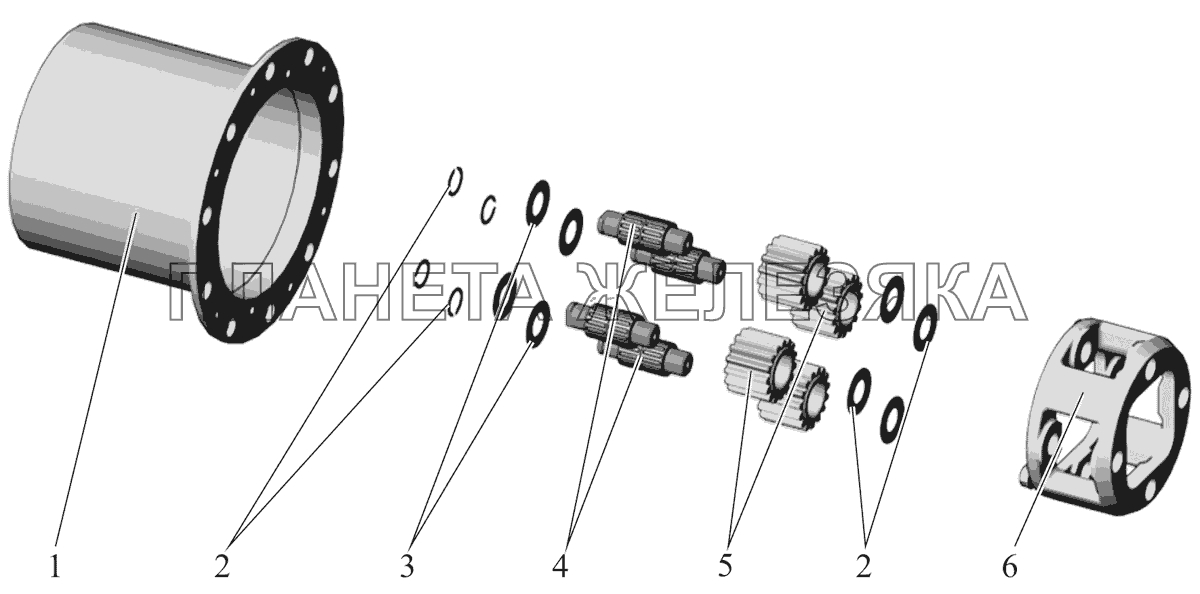Детали колесной передачи МАЗ-107 (2011)