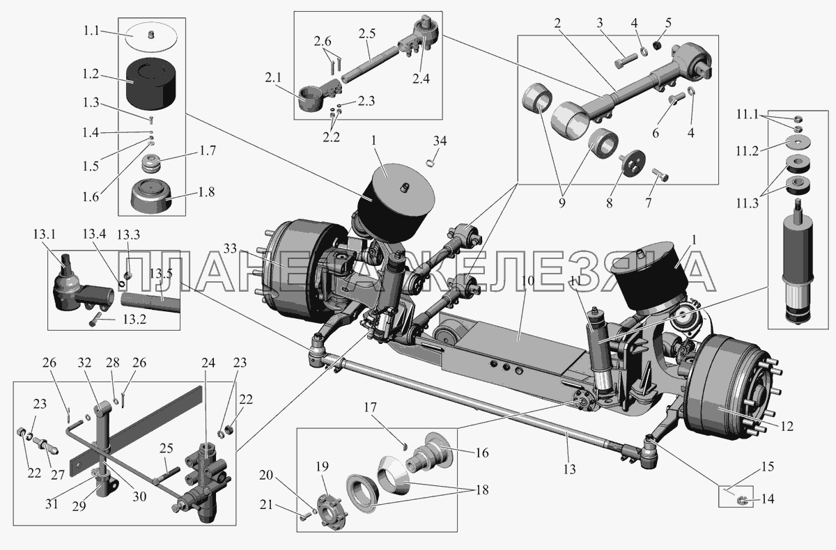 Подвеска передняя 101-2900001 (с февраля 2003 г.) МАЗ-107 (2011)