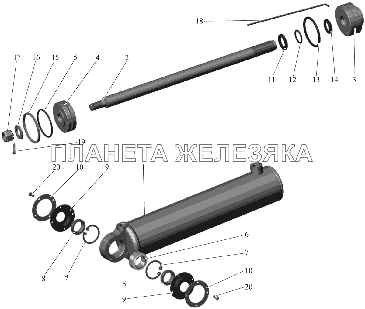 Цилиндр ЦГ80-280-3405010-20 (до сентября 2006 г.) МАЗ-107 (2011)