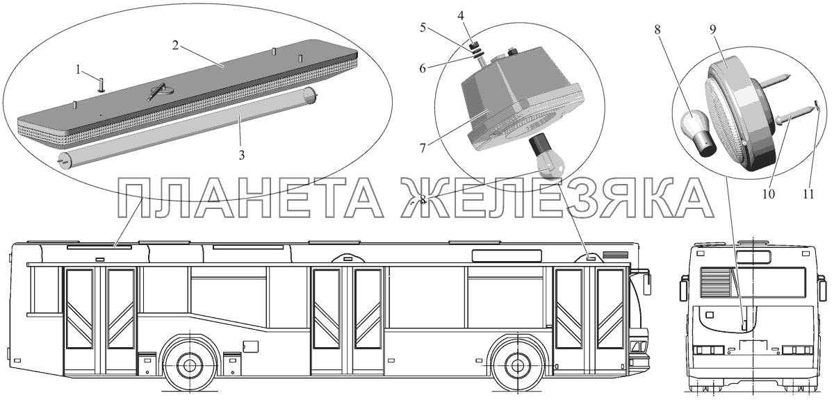 Установка внутренней светотехники МАЗ-107 (2011)
