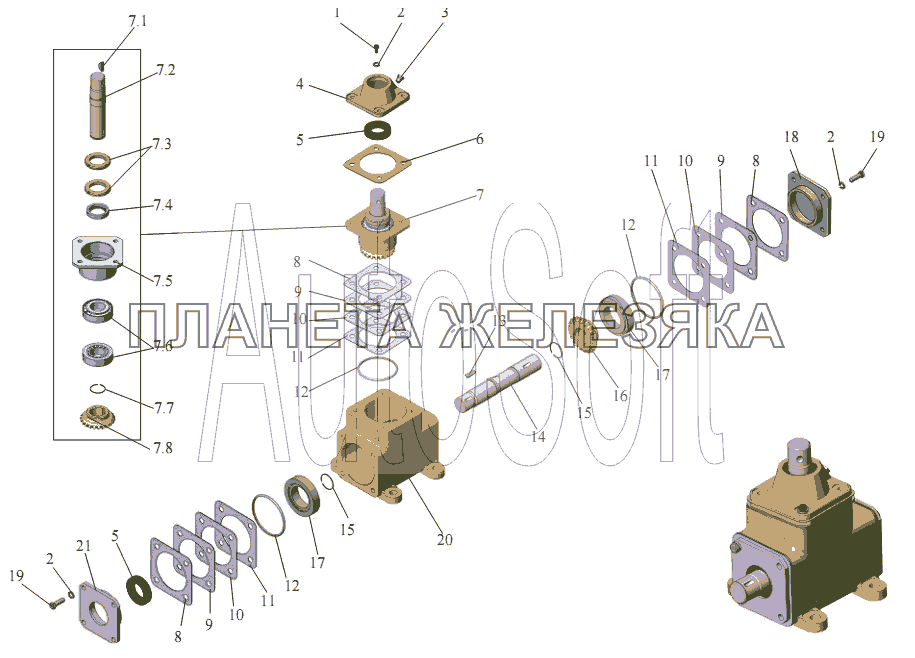 Редуктор угловой МАЗ-203