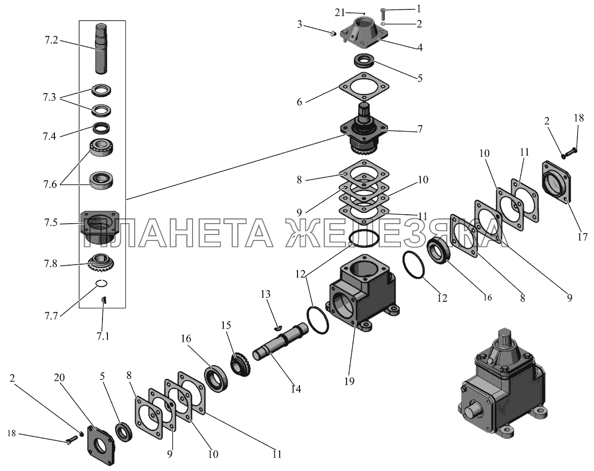 Редуктор угловой 104-3426010 МАЗ-206/226