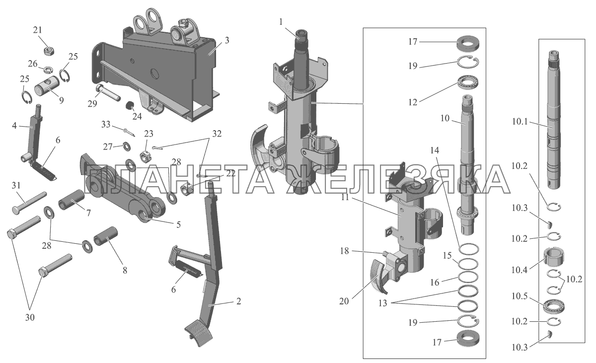 Кронштейн с колонкой рулевой 5440-3403008 МАЗ-206/226