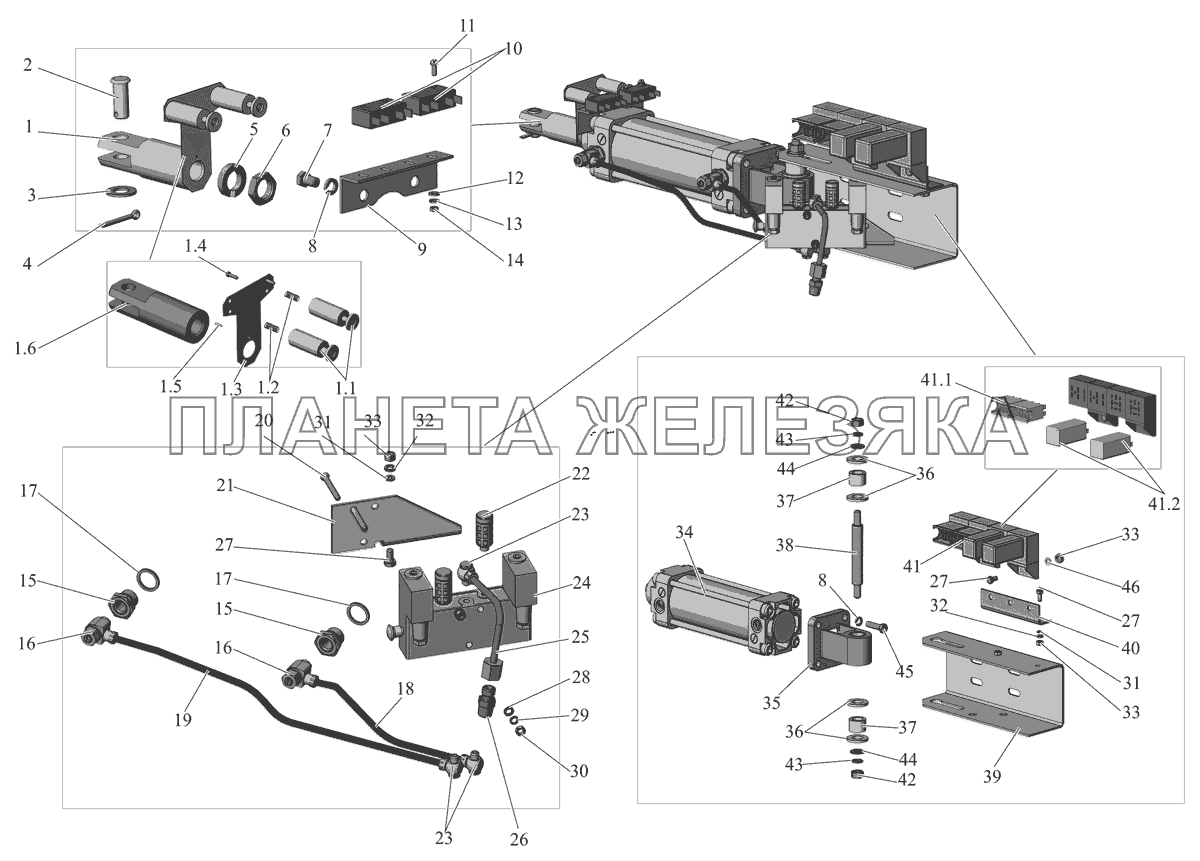 Привод дверей (передняя дверь) 206060-6108200 МАЗ-206/226