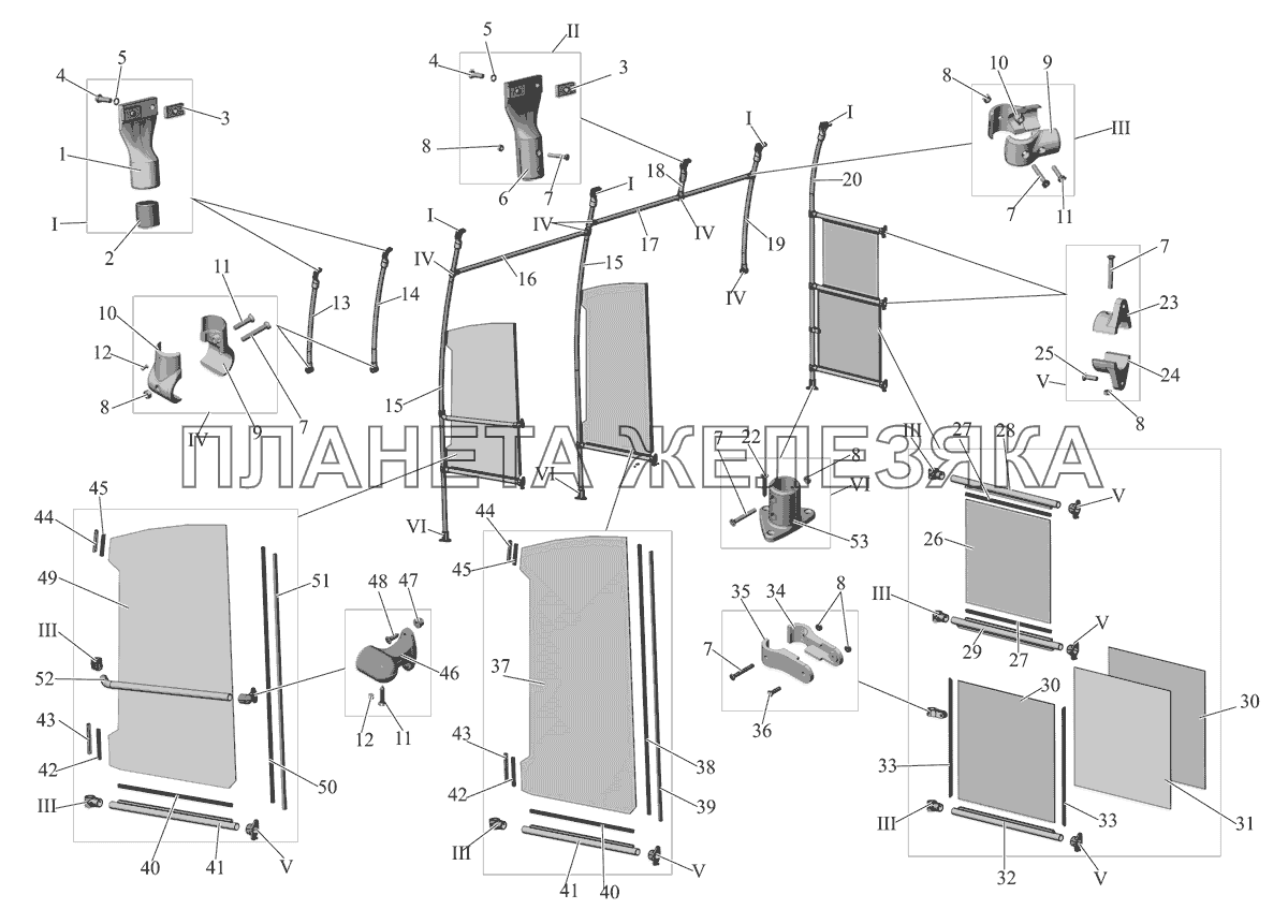 Установка поручней (справа) 206060-7811010 МАЗ-206/226