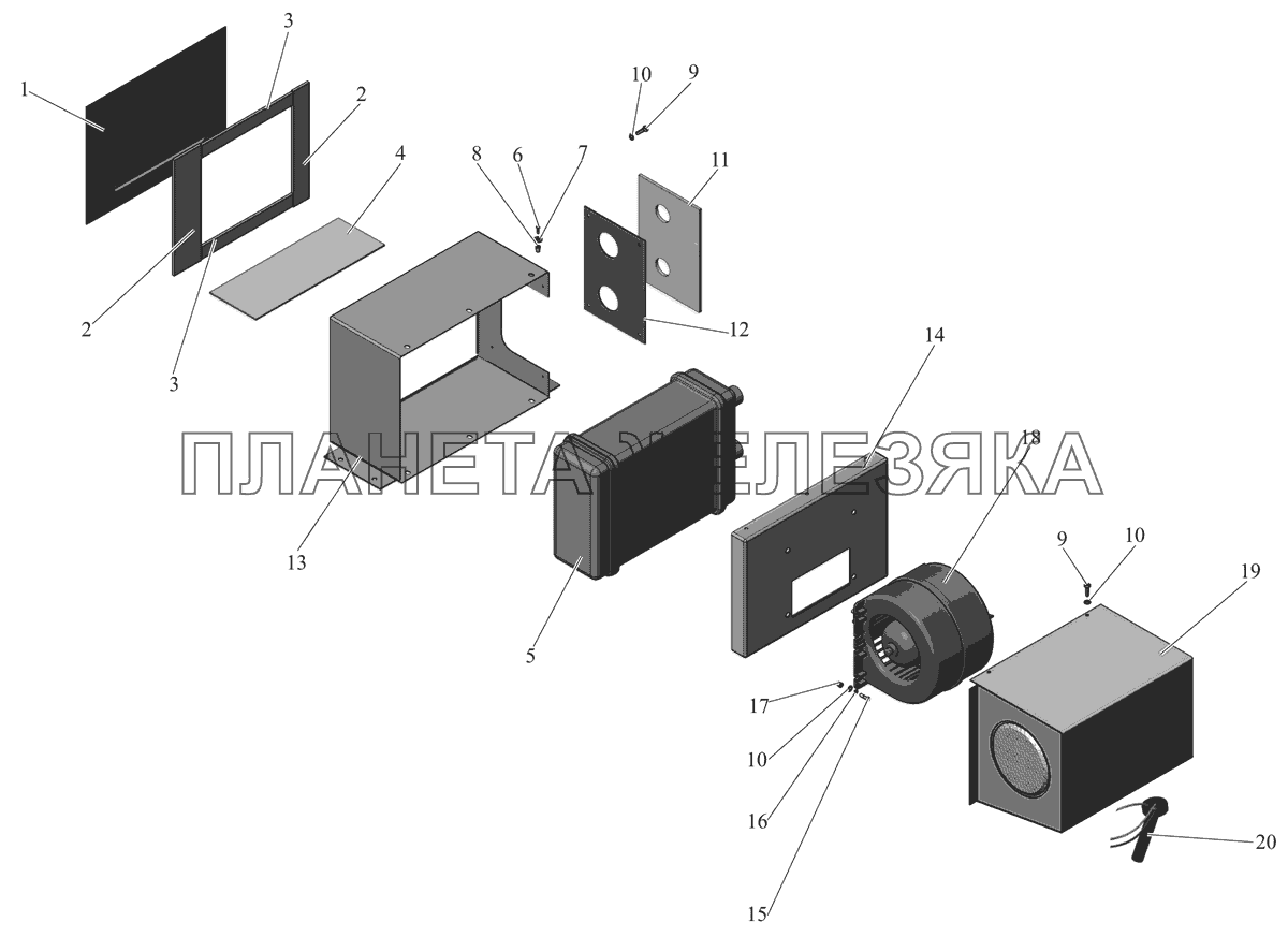 Отопитель салонный 206000-8110002-10 МАЗ-206/226