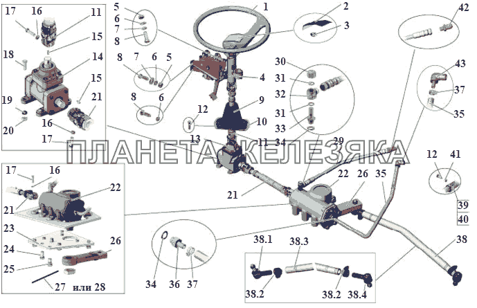 Установка рулевого управления МАЗ-215