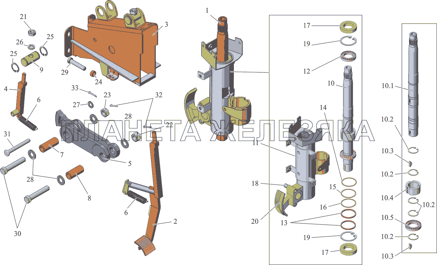 Кронштейн с колонкой рулевой 5440-3403008 МАЗ-215