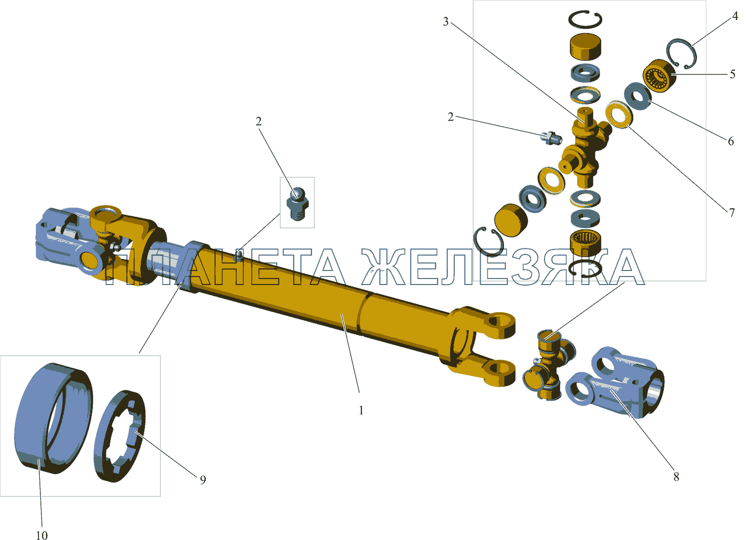 Карданный вал 104-3444062 МАЗ-215