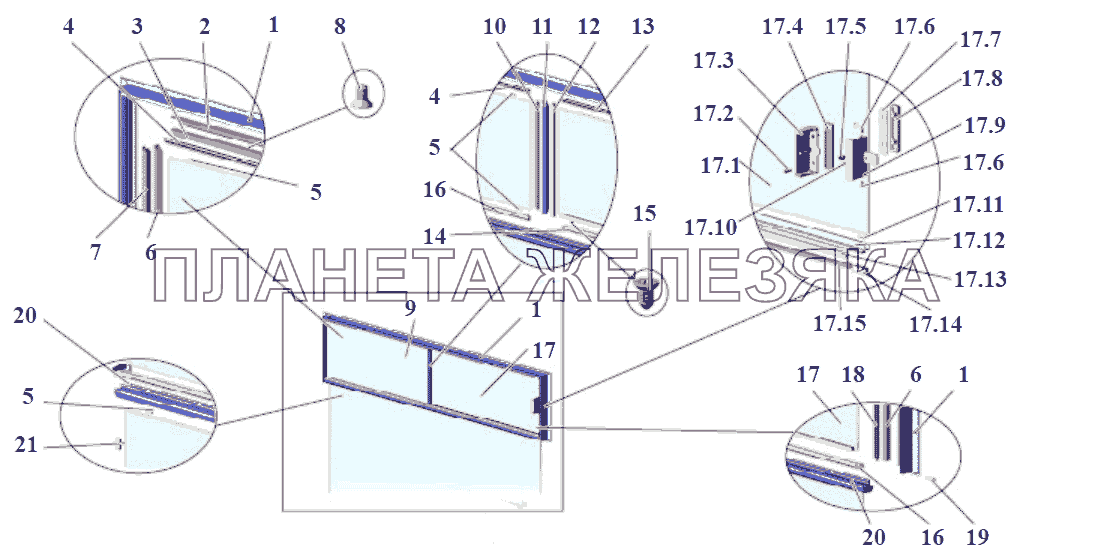 Установка раздвижной форточки МАЗ-215