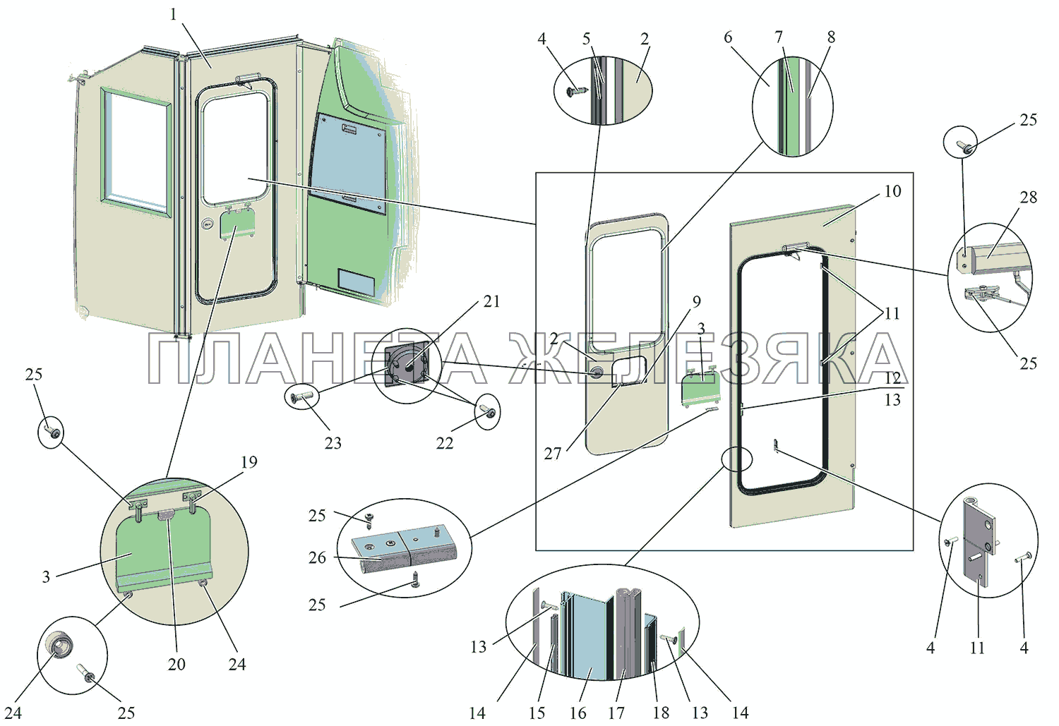 Установка двери перегородки 203Т0М-7810010-70 (лист 3) МАЗ-215