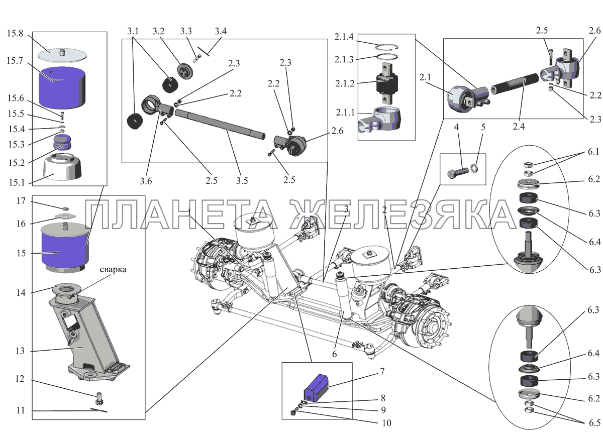Подвеска передняя МАЗ-231 Подвеска передняя МАЗ-231