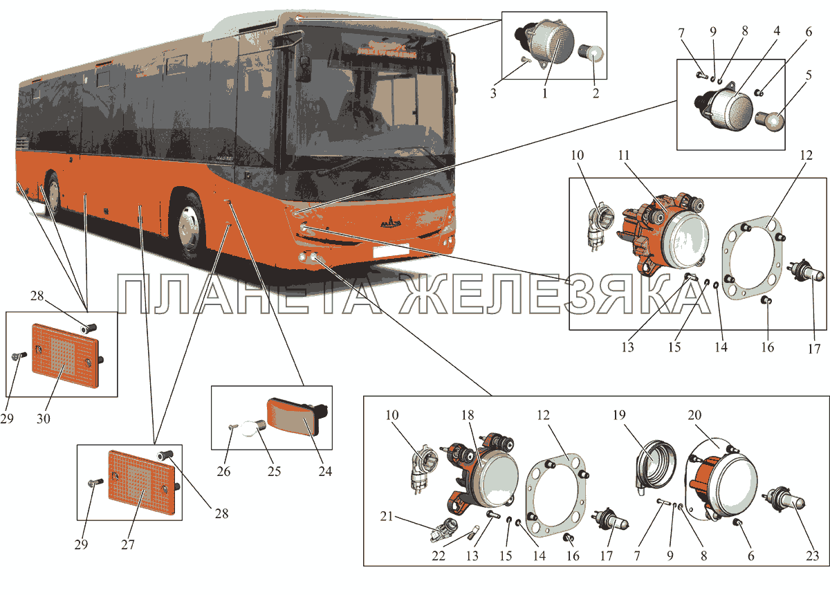 Установка наружной светотехники (лист 1) МАЗ-231