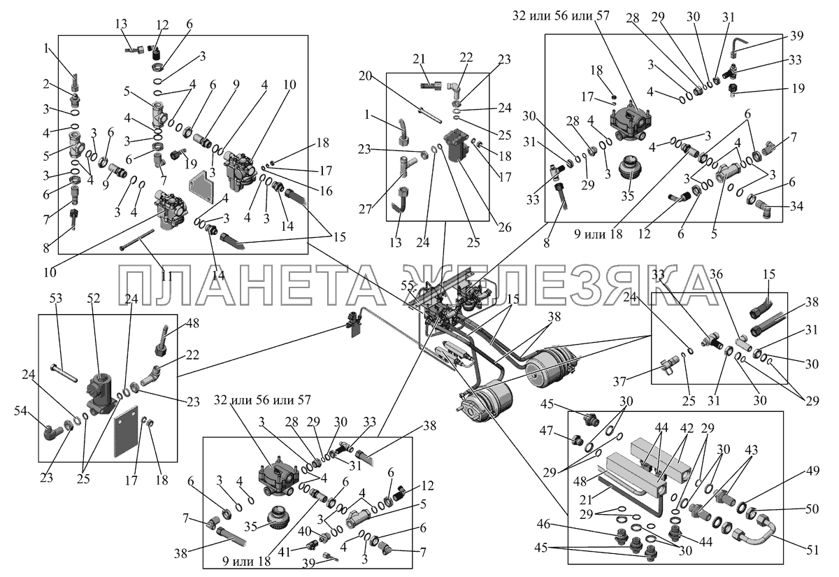 Приводной блок задних тормозов 251050-3500110 МАЗ-251