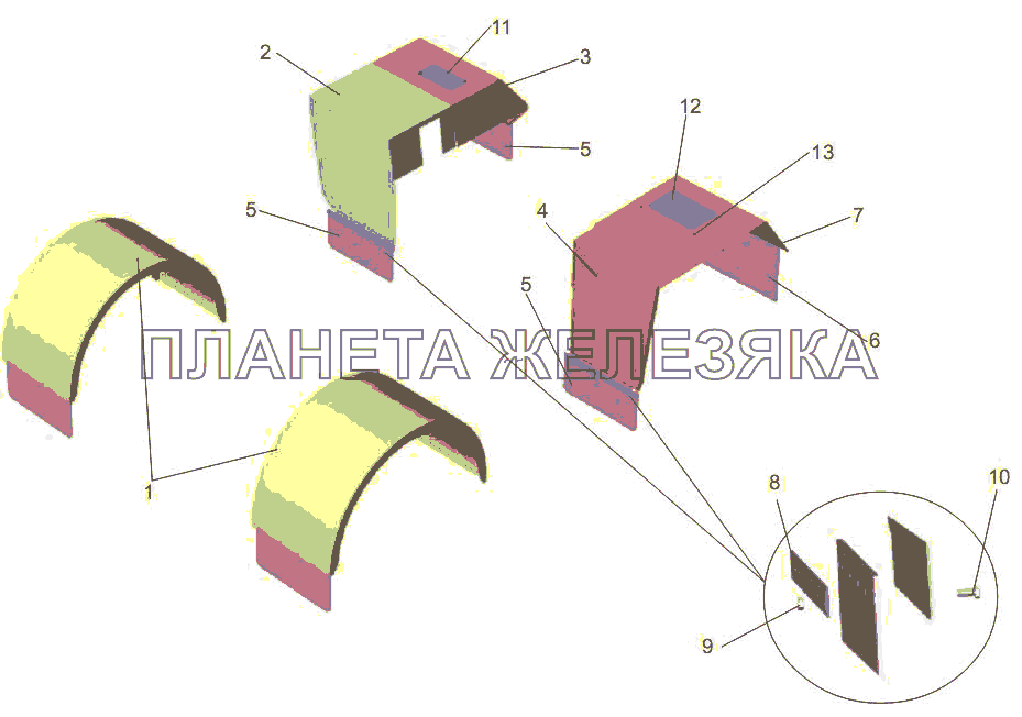 Установка брызговиков МАЗ-256 (вариант)