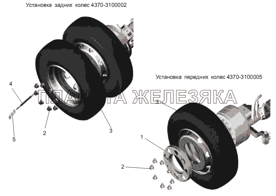 Установка колес МАЗ-256 (вариант)