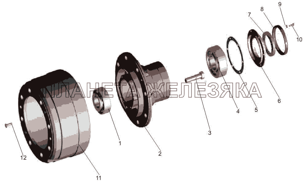 Ступица переднего колеса МАЗ-256 (вариант)