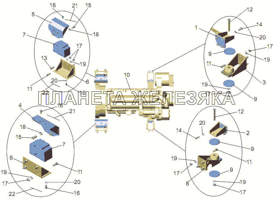 Крепление двигателя МАЗ-256 (вариант)