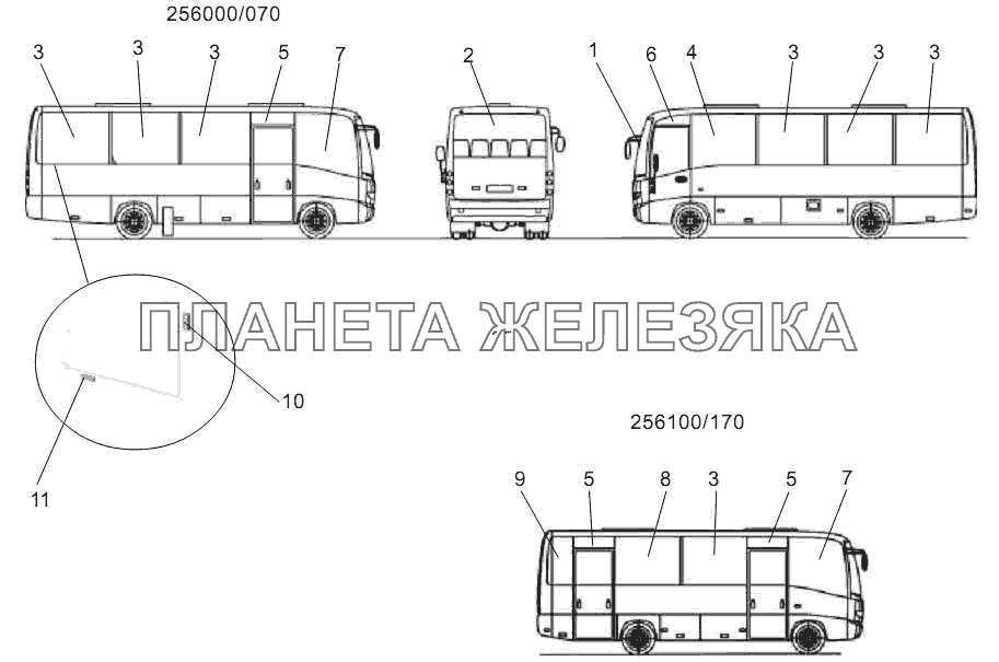 Установка стекол МАЗ-256 (вариант)