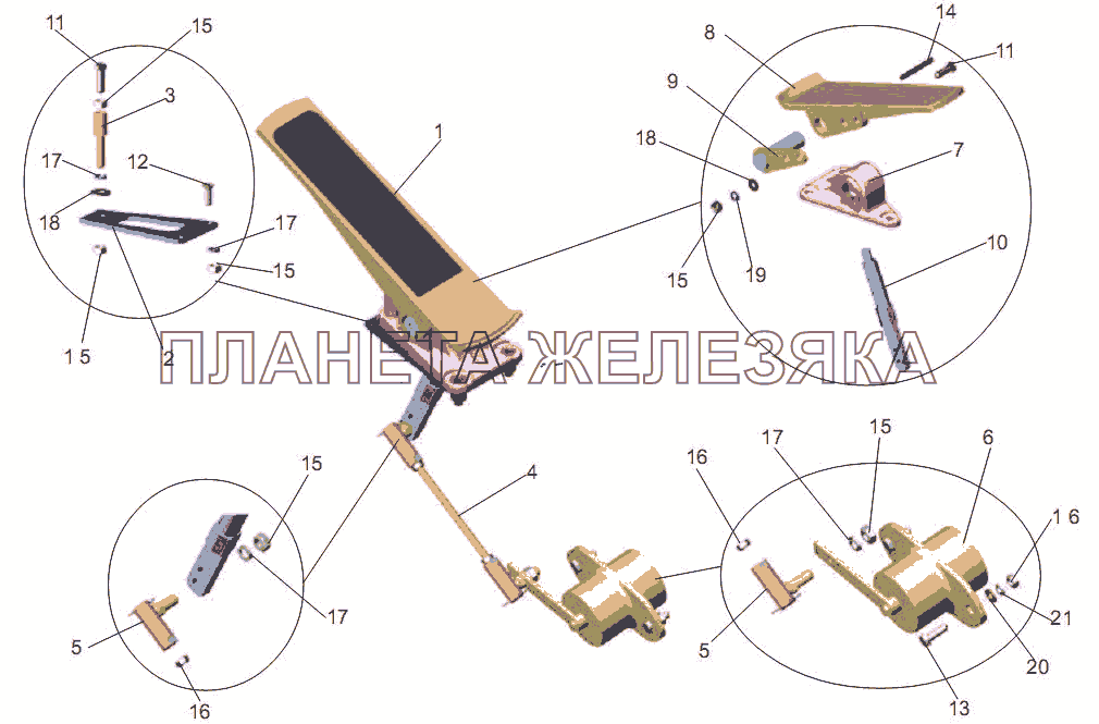 Привод управления двигателем МАЗ-256 (вариант)