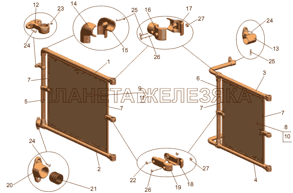 Установка ограждений МАЗ-256 (вариант) Установка ограждений МАЗ-256 (вариант)
