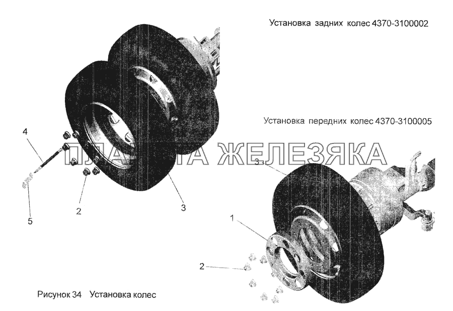 Установка колес МАЗ-256