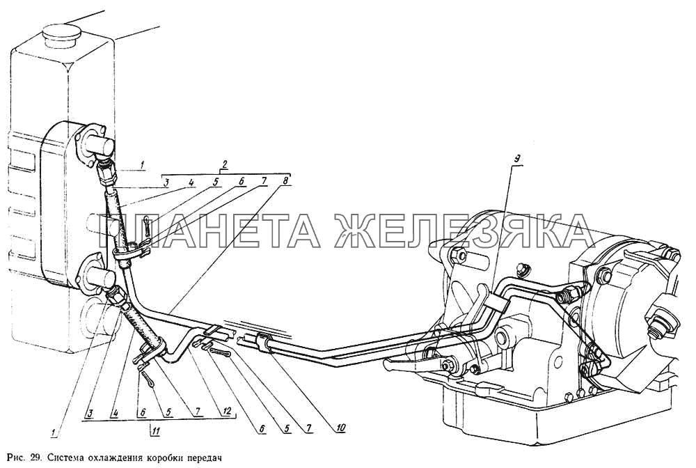Система охлаждения коробки передач ГАЗ-14 (Чайка)
