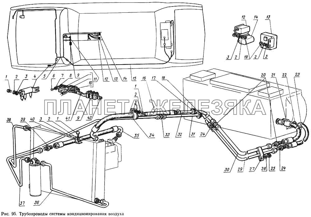 Трубопроводы системы кондиционирования воздуха ГАЗ-14 (Чайка)