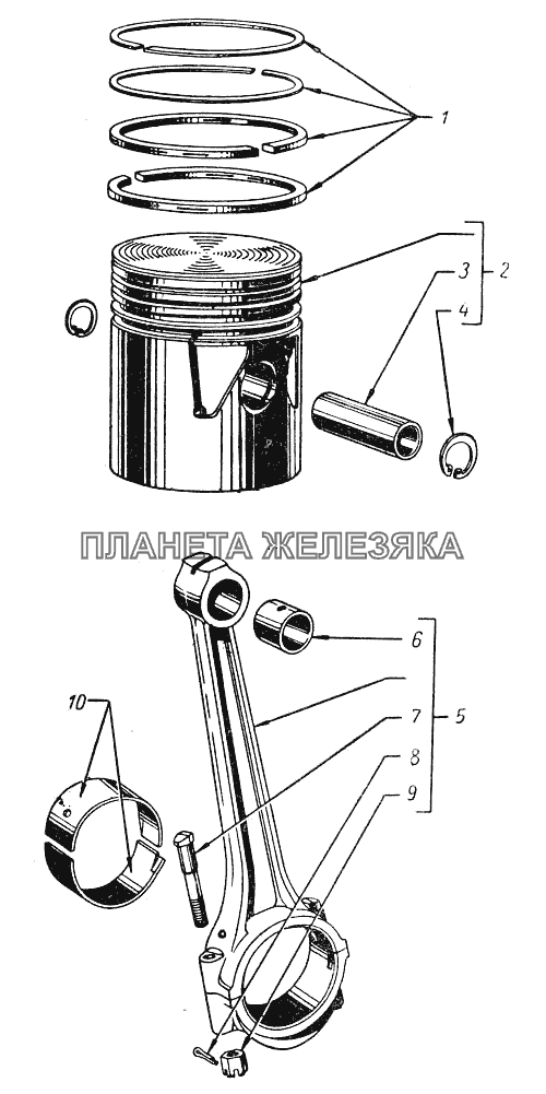 Поршни и шатуны М20 Победа