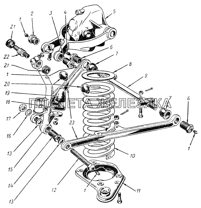 Пружины передней подвески. Стойка и рычаги передней подвески М20 Победа