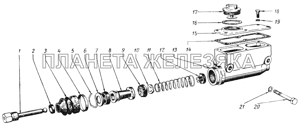 Главный цилиндр тормоза М20 Победа