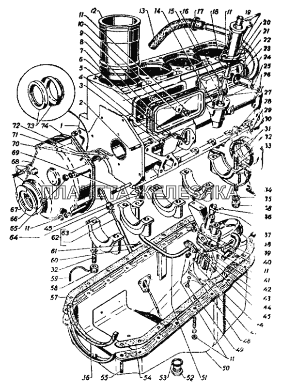 Блок цилиндров ГАЗ-21