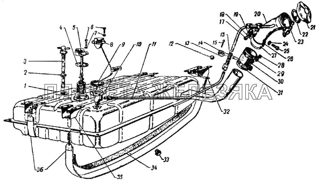 Бак бензиновый ГАЗ-21