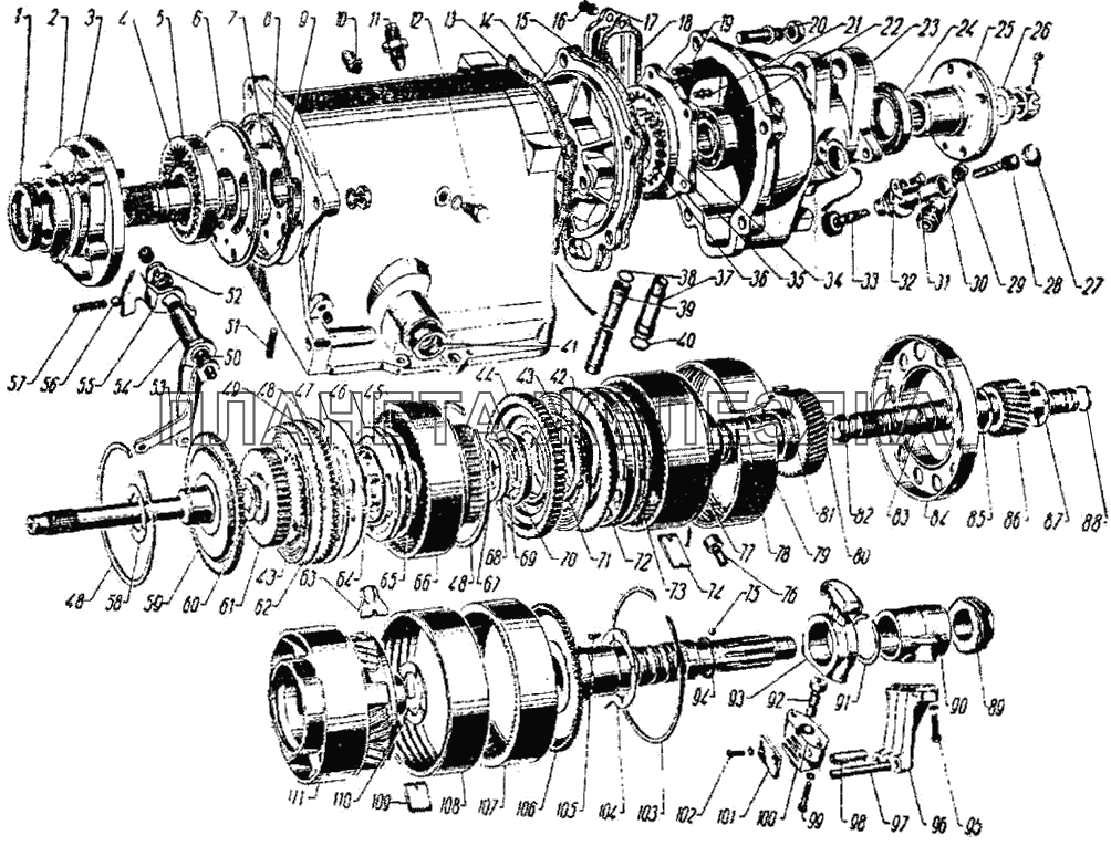 Планетарный механизм коробки передач ГАЗ-21