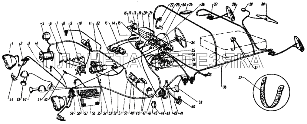 Схема электрооборудования ГАЗ-21