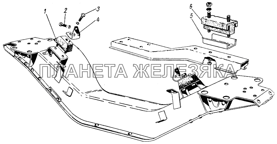 Подвеска двигателя ГАЗ-21 (каталог 69 г.)