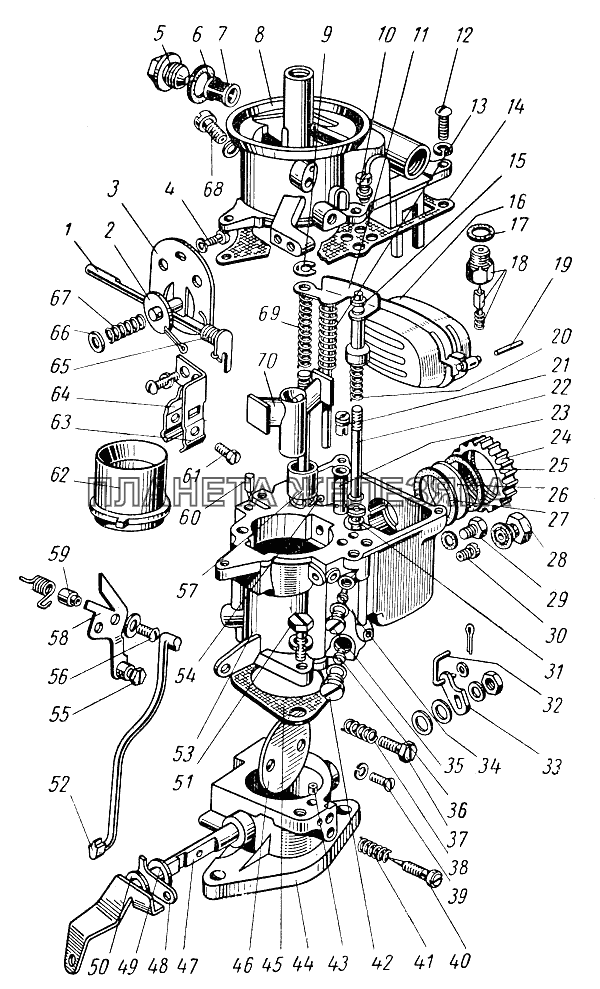 Карбюратор К-124 ГАЗ-21 (каталог 69 г.)