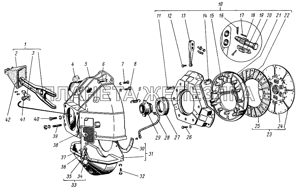 Сцепление ГАЗ-21 (каталог 69 г.)