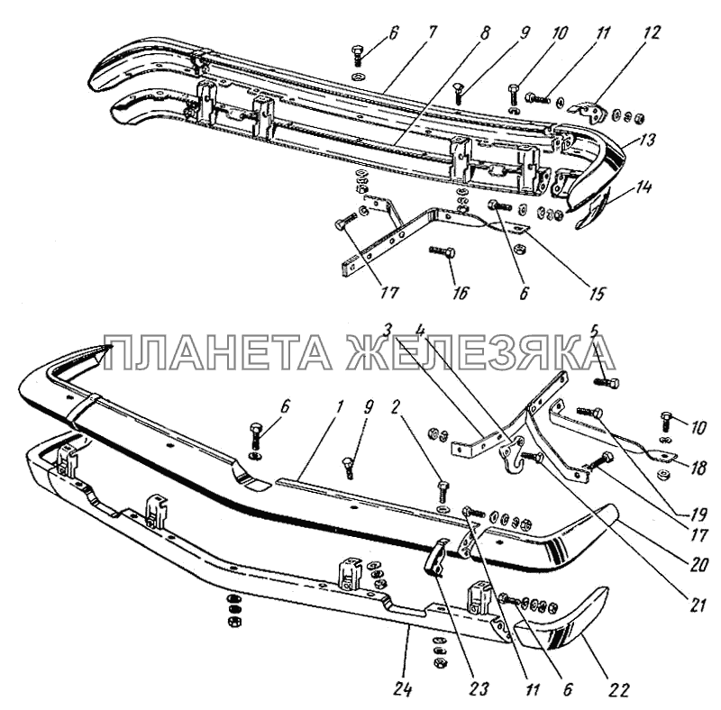 Передний и задний буфера ГАЗ-21 (каталог 69 г.)