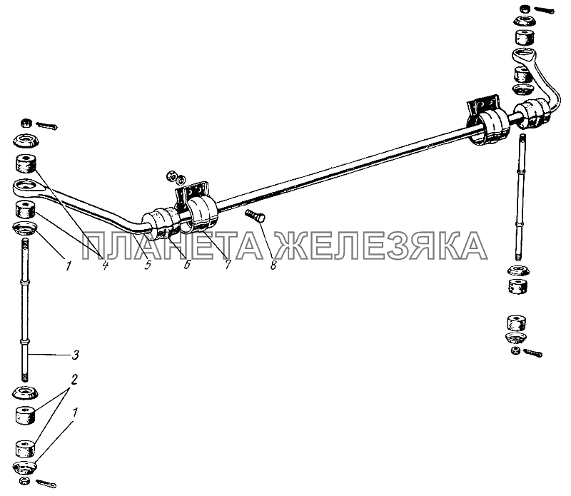Стабилизатор поперечной устойчивости передней подвески ГАЗ-21 (каталог 69 г.)
