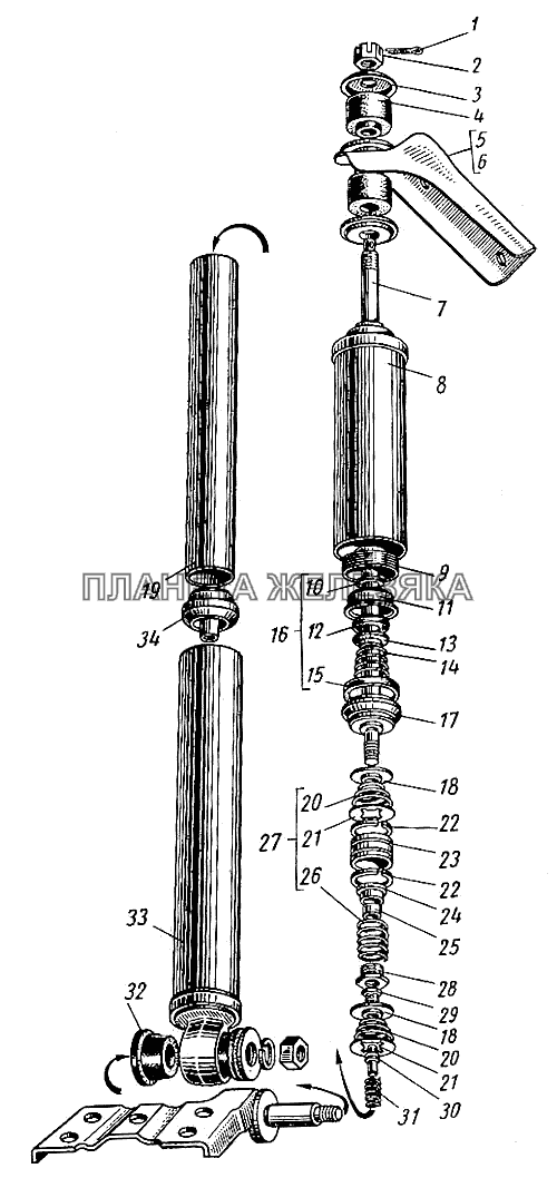 Амортизаторы задней подвески ГАЗ-21 (каталог 69 г.)