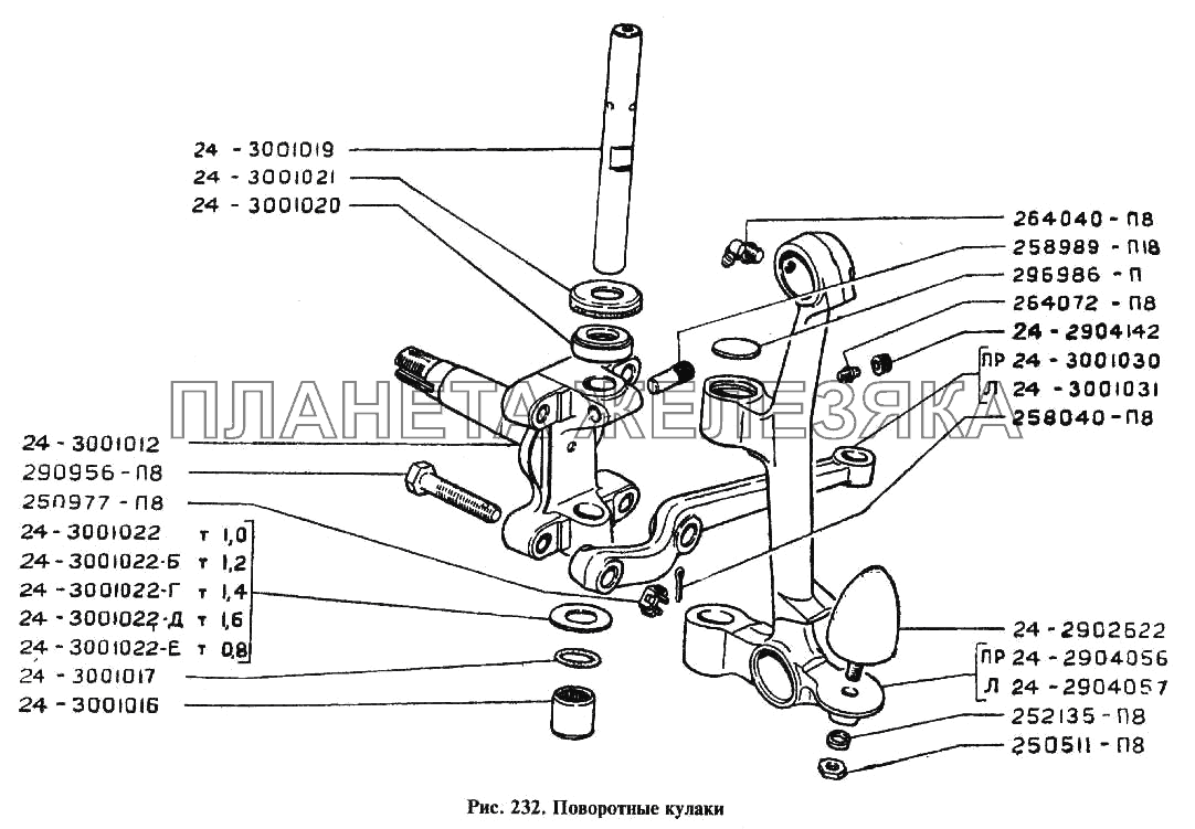 Поворотные кулаки ГАЗ-24