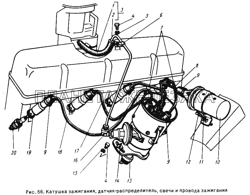 Катушка зажигания, датчик-распределитель, свечи провода зажигания ГАЗ-24-10