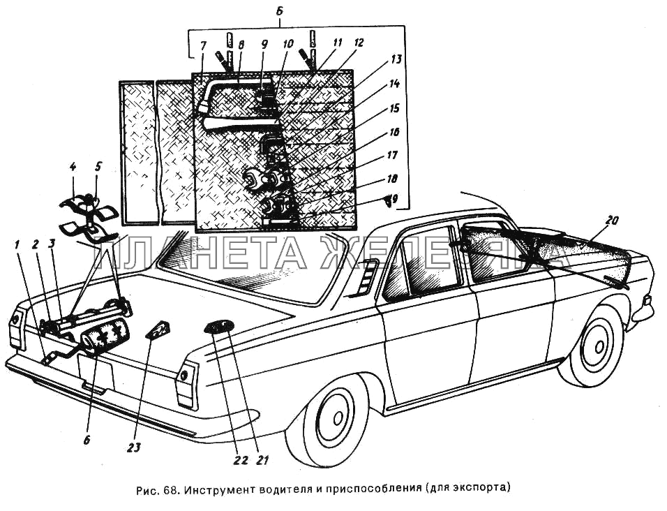 Инструмент водителя и приспособления (для экспорта) ГАЗ-24-10