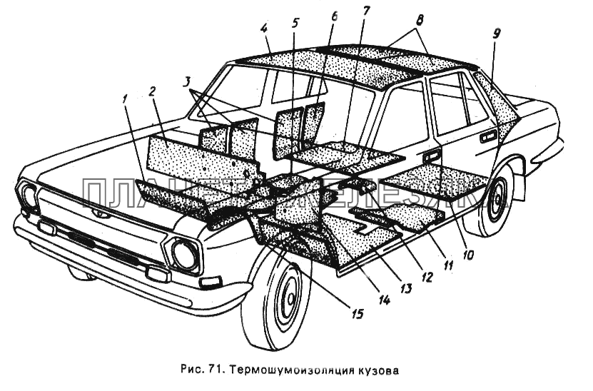 Термошумоизоляция кузова ГАЗ-24-10